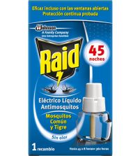 Recambio Eléctrico Líquido Antimosquitos Cómun y Tigre 45 N | 45 uds
