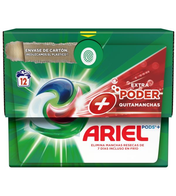 Ariel Pods + Extra Poder Quitamanchas | 12 uds