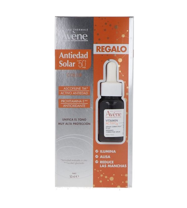 Estuche Antiedad Solar Con Color SPF50+Sérum Vitamin ActivCg | 1 uds