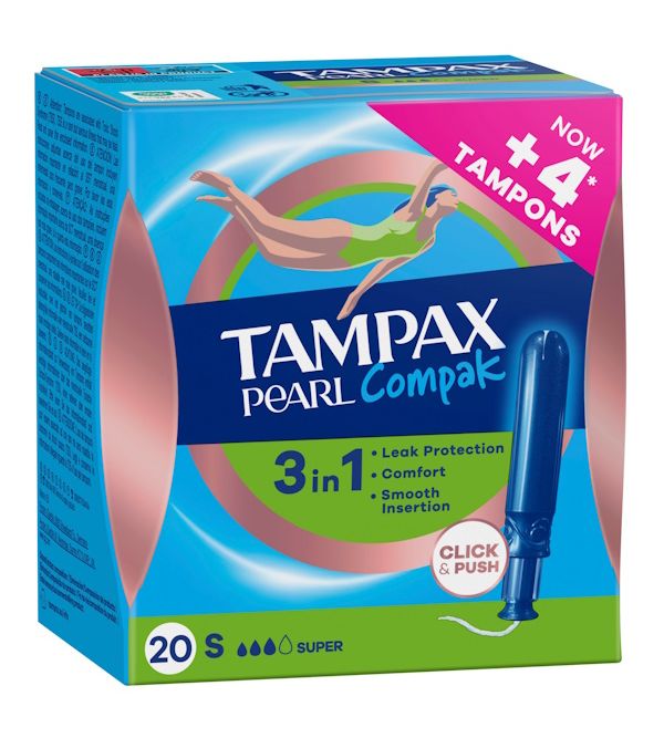 Pearl Compak Super Tampones Con Aplicador | 20 uds