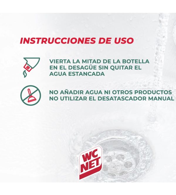 WC NET Energy gel desatascador tuberías 1 Litro 