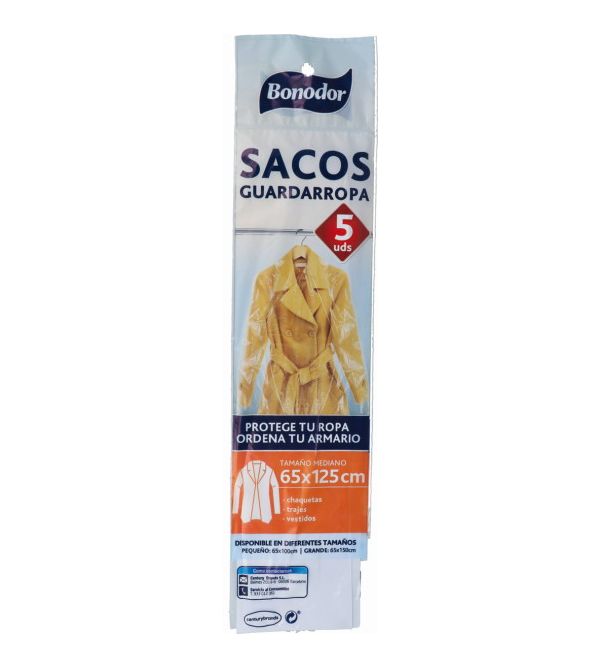 Sacos Guardarropa Tamaño Medio 65x125cm | 5 uds