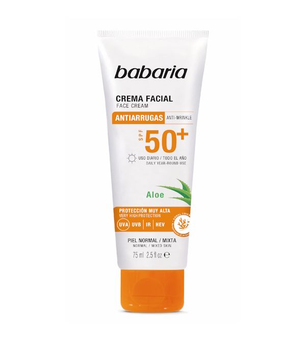Crema Facial Antiarrugas SPF50+ Aloe | 75 ml