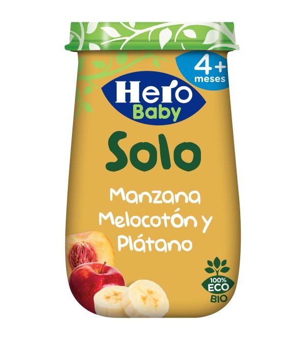 Baby Solo Potito Manzana Melocotón y Plátano | 190 gr