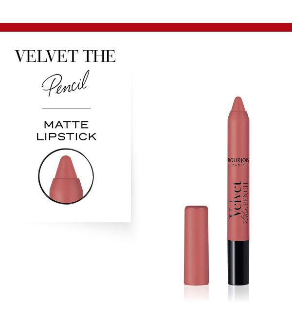 Bourjois Velvet The Pencil – 01 Nudifull Griffée, 3 G (0,106 Oz), Lippenstift In Stiftform