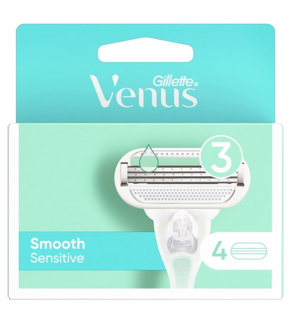 Venus Recambio Smooth Sensitive 3 Hojas | 4 uds