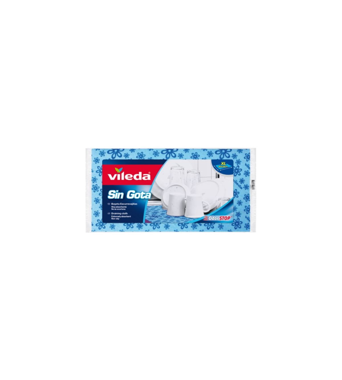 Chiffon Sans Goutte Vileda Pour Vaisselle - Absorbant, Antibactérien, Ne Durcit Pas