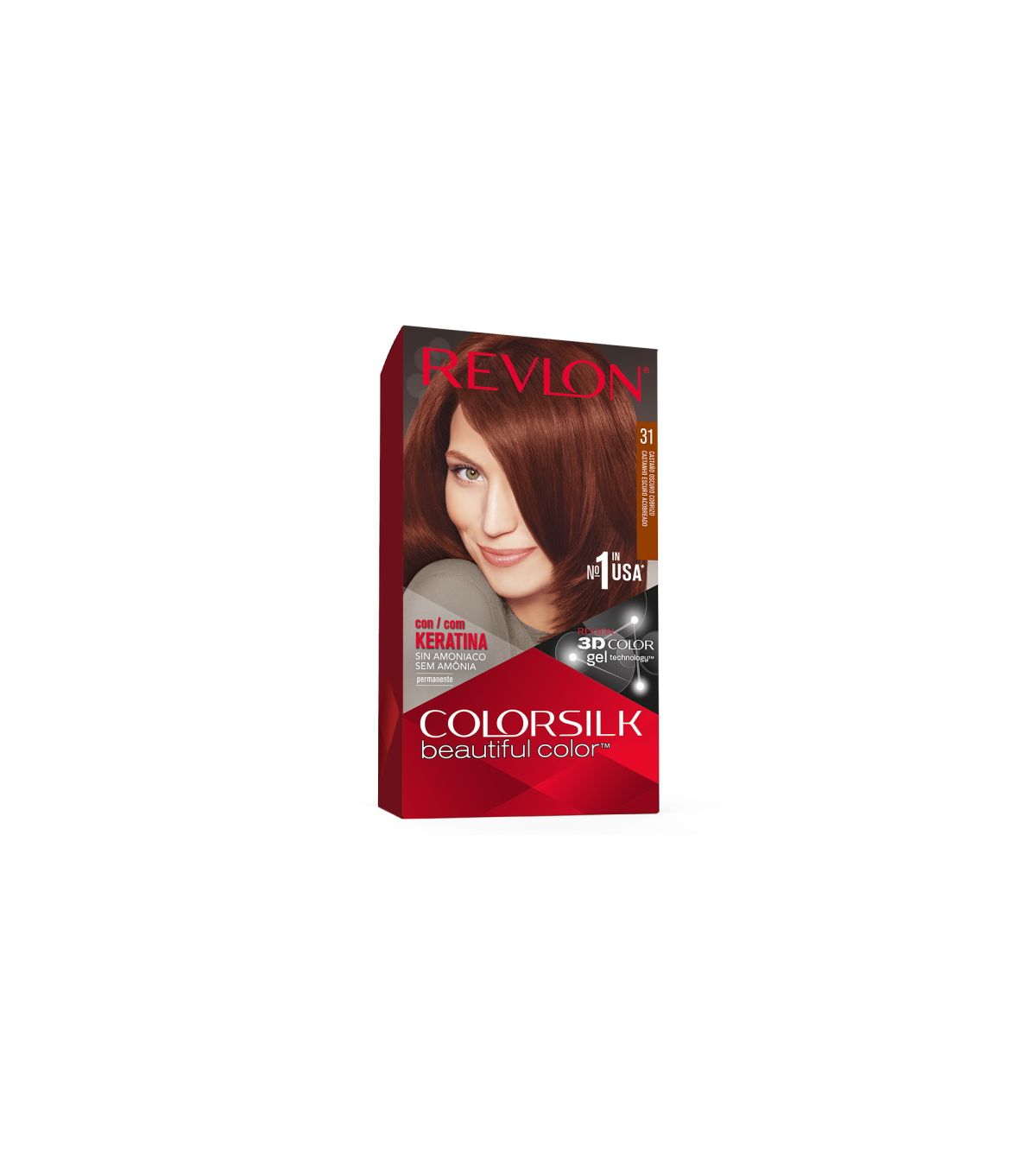 Coloration Revlon Colorsilk N°44 - Brun Roux Moyen, Parfaite Pour Un Rafraîchissement De Couleur à La Maison