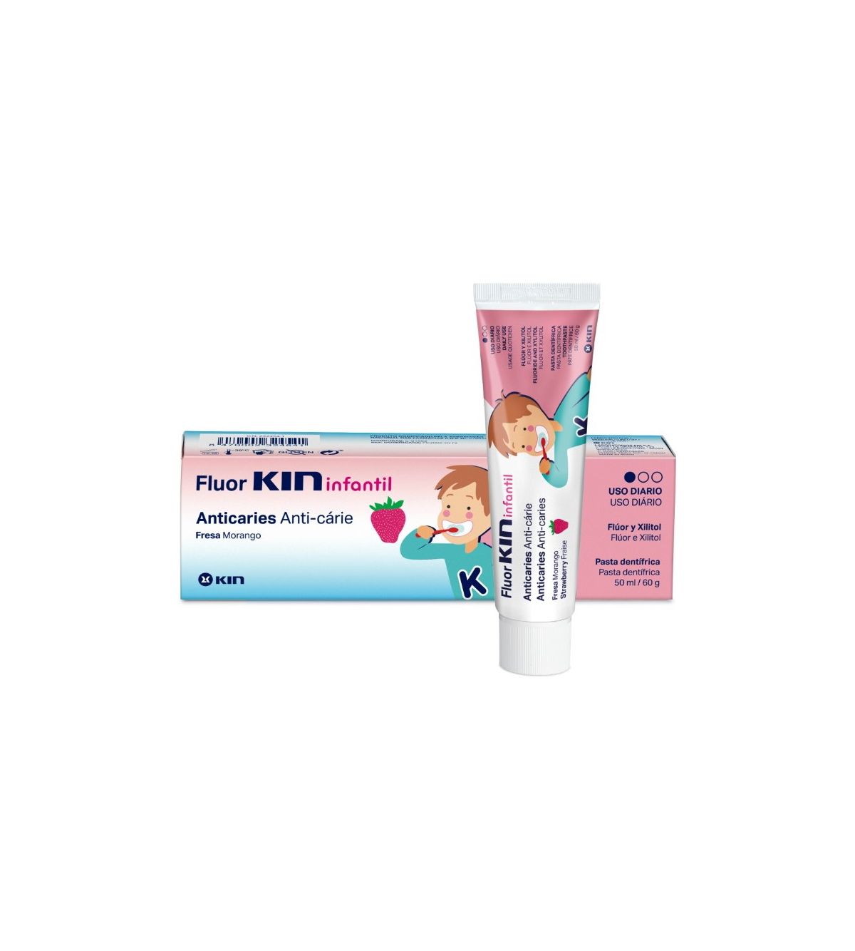 Fluor Kin Infantil Pasta Dentífrica Sabor Fresa | 50 ml - kin ...