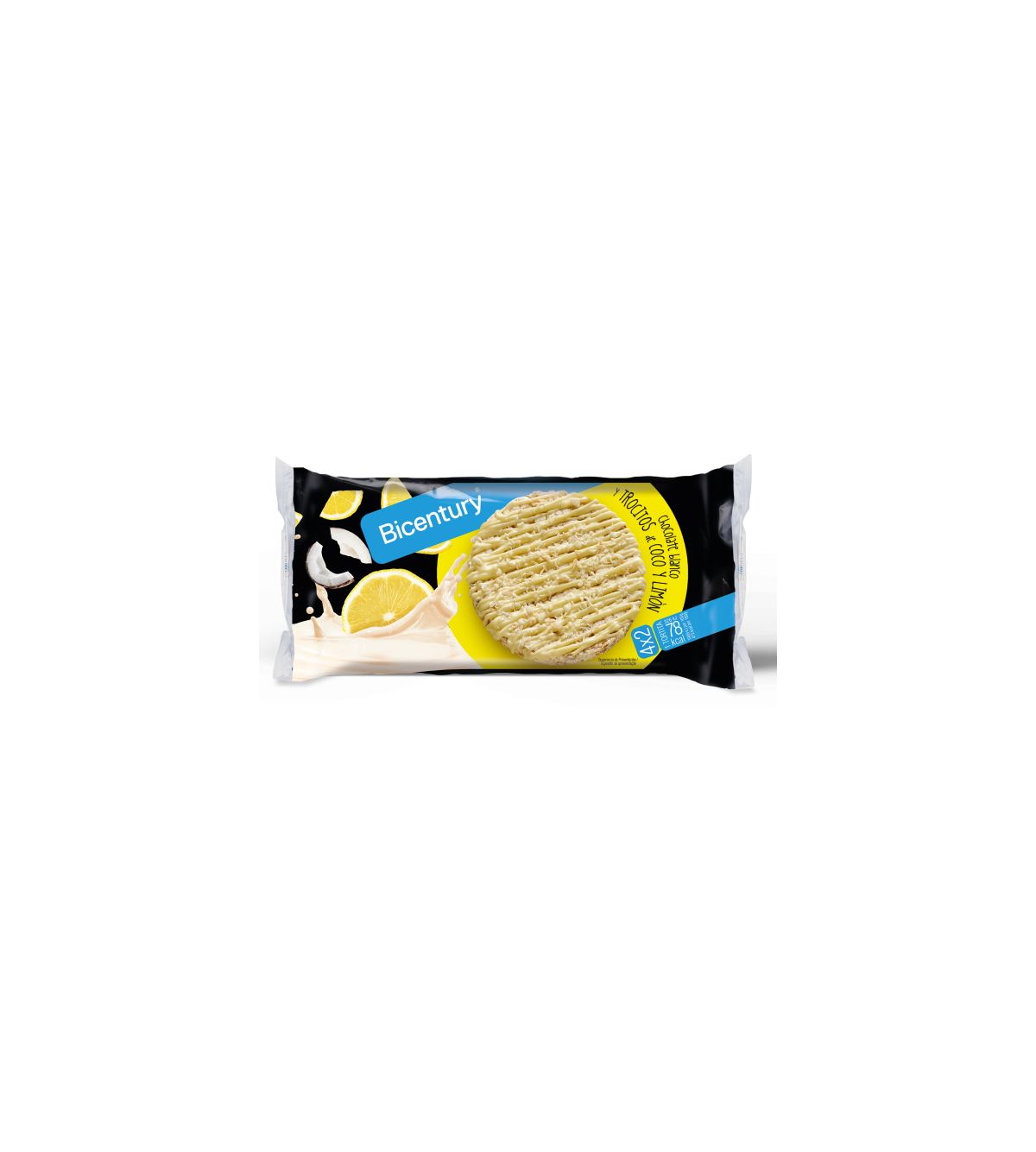Tortitas de Chocolate Negro con Coco y Limón 138 gr - bicentury